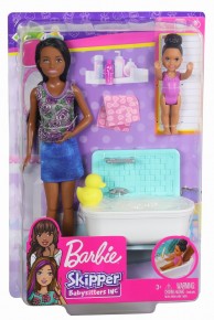 Papusa Barbie mamica bruneta cu bebelus