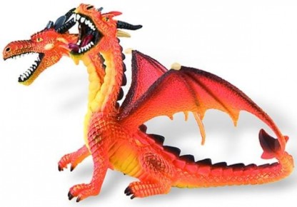 Figurina Dragon orange cu 2 capete