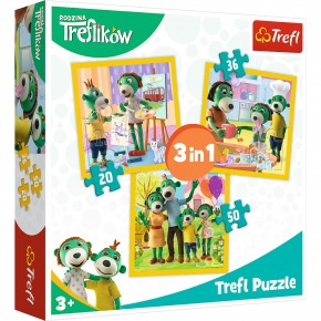 Puzzle Trefl 3in1 Distractie in familia Trefilki