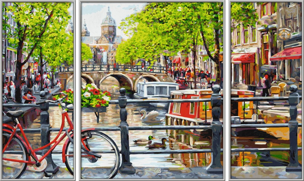 Kit pictura pe numere Schipper Amsterdam Olanda, 3 tablouri