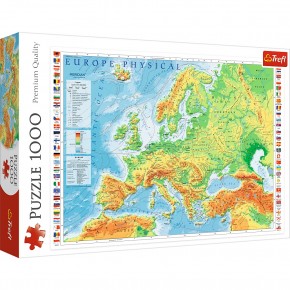 Puzzle Trefl 1000 Harta fizica a Europei
